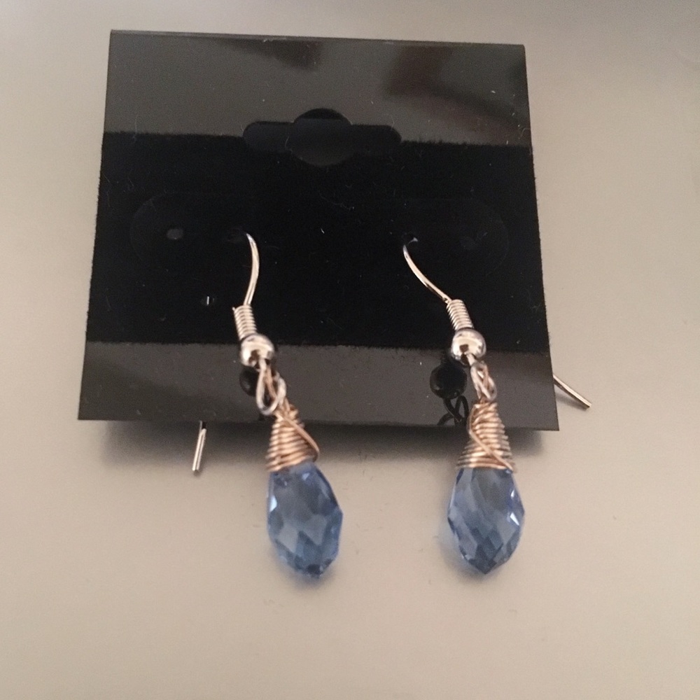 Blue Topaz Briolette Tear Drop Earrings